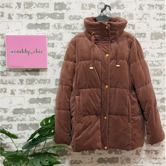 Isaac Mizrahi Plush Puffer Coat Dusty Mauve Size XL | Soft Quilted Jacket | EUC - Picture 5 of 7